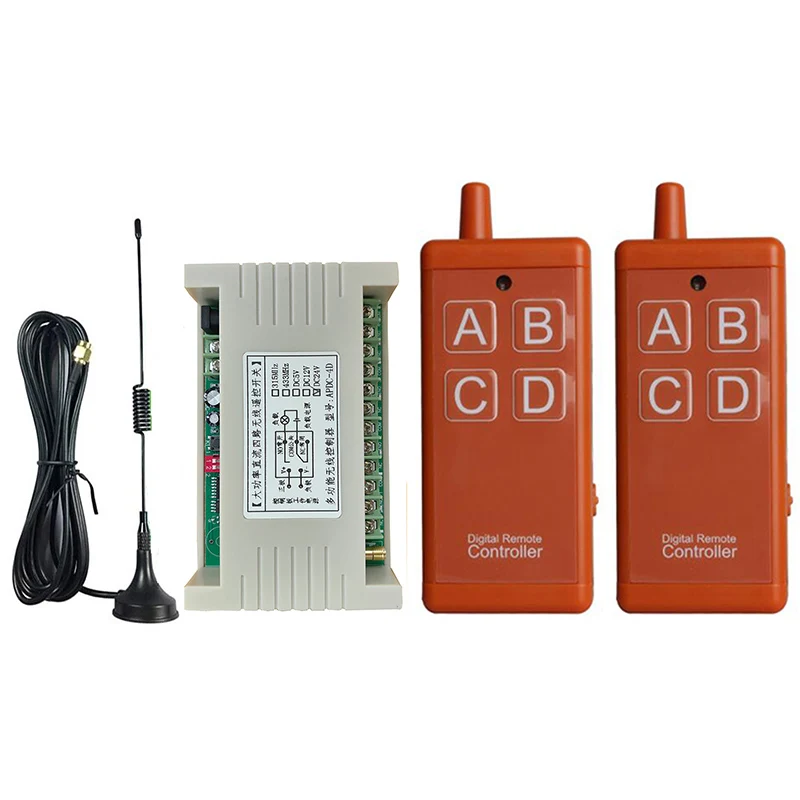 

433 МГц DC12V 24V 4CH RF пульт дистанционного управления беспроводной 30A релейный приемник контроллер USB перезаряжаемый для гаража\двери\LED\лампа