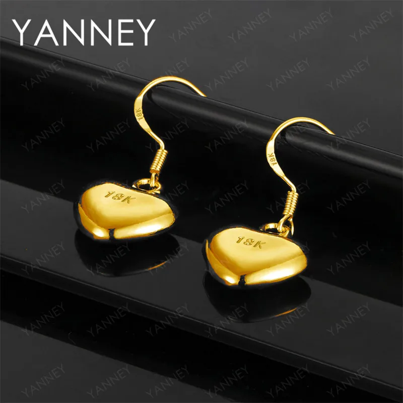 

925 silver 18K gold simple and fashionable heart-shaped earrings for women gift jewelry wedding accessories