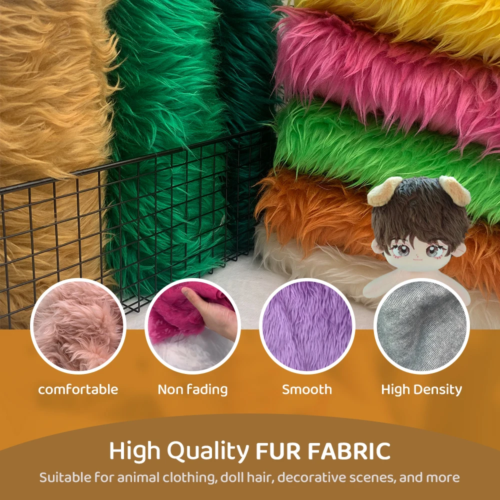 Best Seller Faux Fur Fabric 38x45cm/160x50cm/160x100cm Soft Minky Fabric 3cm Sewing Fabric DIY Handmade Long Hair Plush Fabric