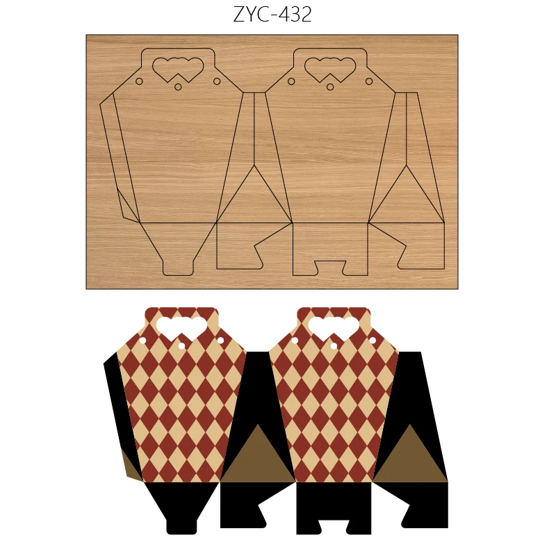 ZYC-432 Box Wooden Cutting Mold, Suitable for Die-Cutting Machines