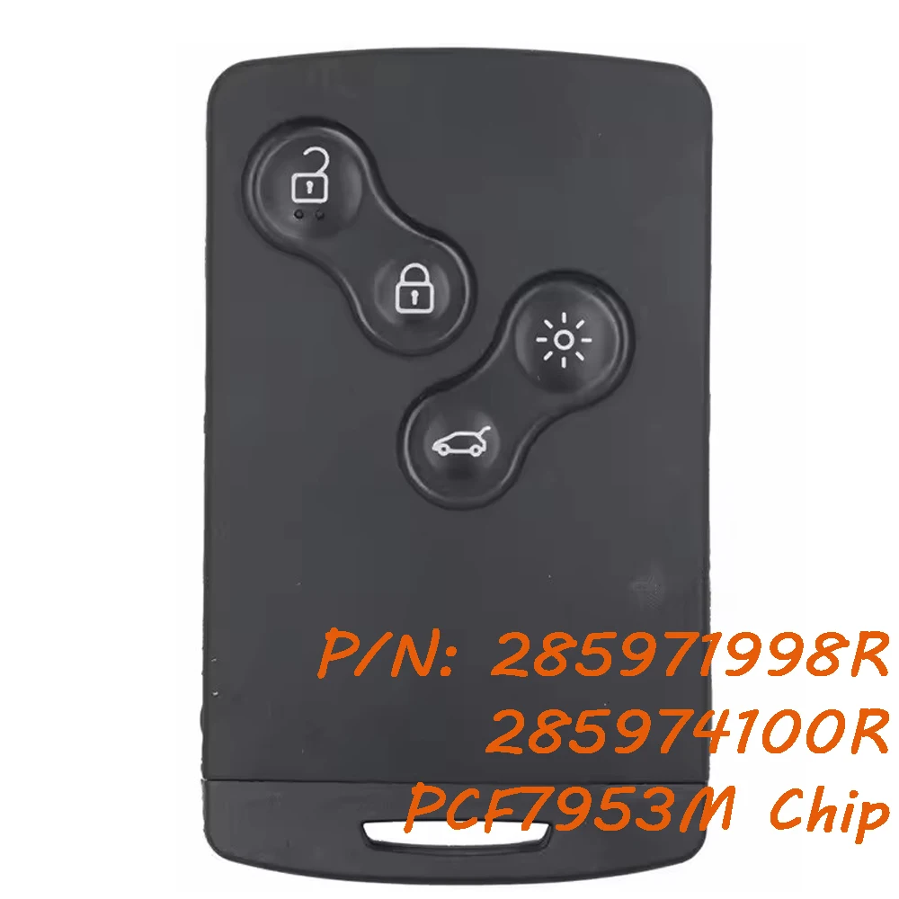 

285971998R 285974100R PCF7953M 4A чип 433 МГц дистанционный брелок без ключа для Renault Clio IV Captur 2009-2014 2015 2016 2017 18 2019