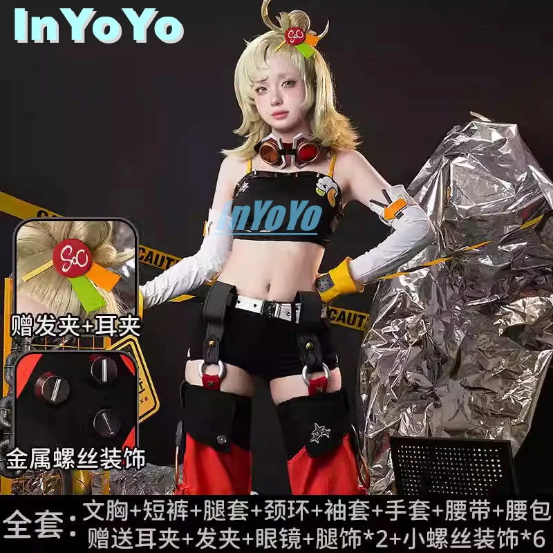 InYoYo Piper Wheel Cosplay Costume Zenless Zone Zero Game Suit Tooling Uniform Top Pants Women Halloween Carnival Party Outfit