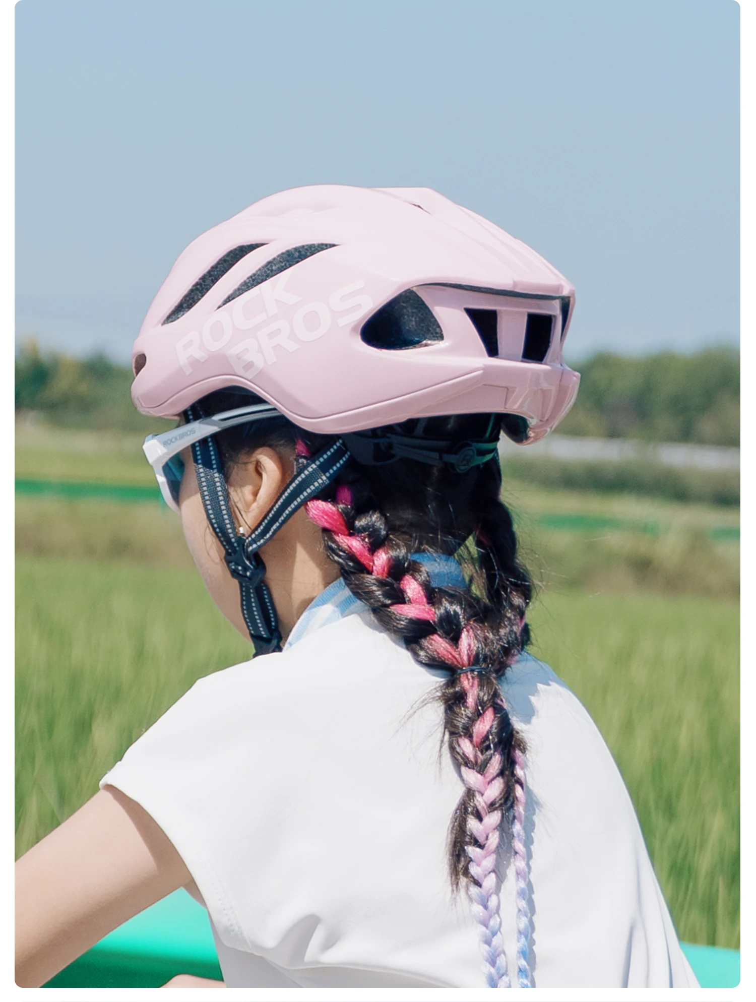 ROCKBROS Kinder-Fahrradhelm, atmungsaktiv, leicht, mit hochdichtem Schaumstoff, einteilig geformt, stoßdämpfend, Jugendhelm. – Detail 24