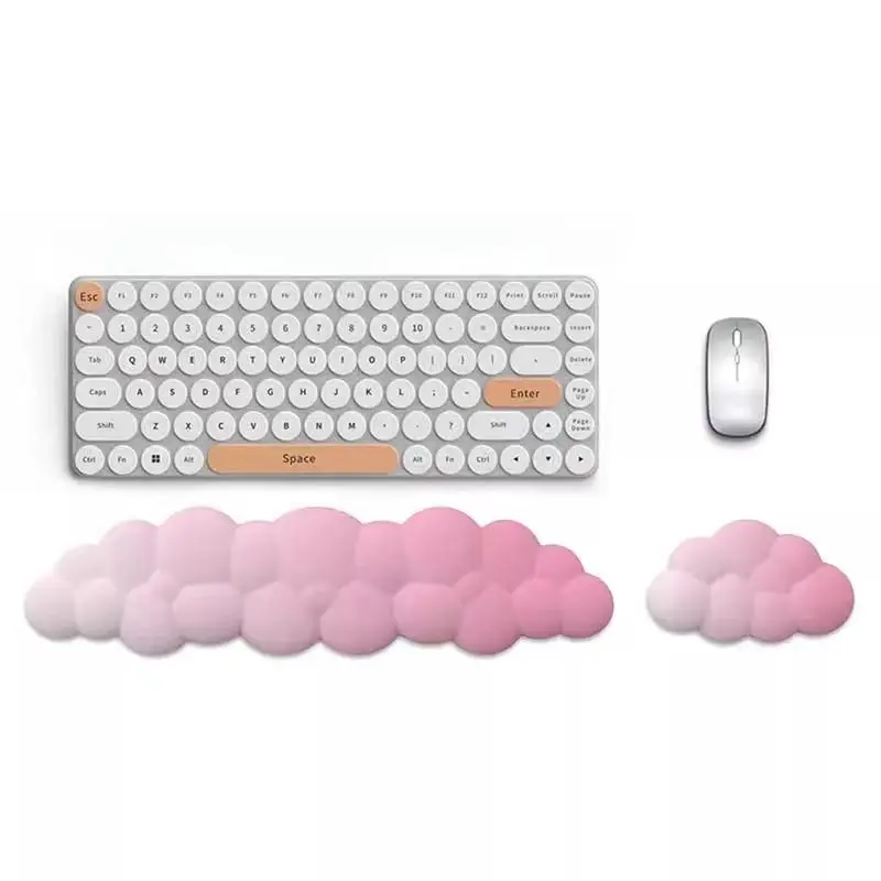 Cloud Mouse Pad Keyboard Wrist Rest Set PU Density Memory Foam Filling with Anti-Skid Base Ergonomic Keyboard pad