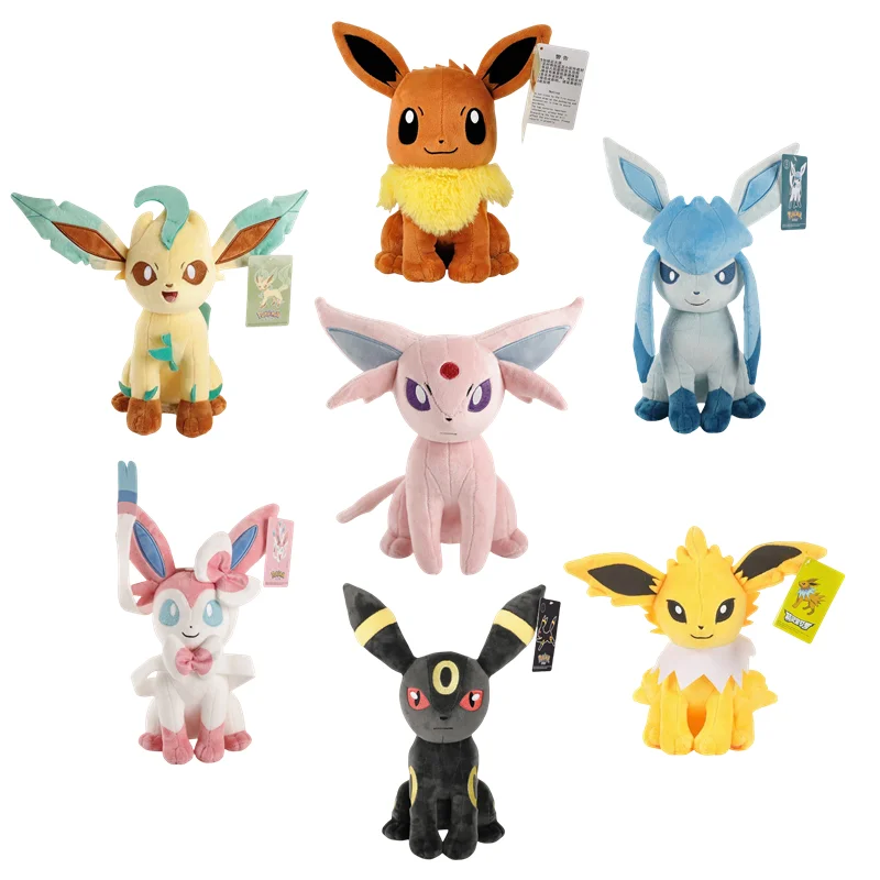 Pokemon Eeveelution Plush Stuff Toy Pikachu Sylveon Leafeonl Espeon Glaceon Umbreon Soft Plush Cartoon Toys Kids Gift