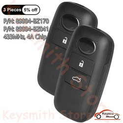 KEYECU 2 3 4 Buttons 433MHz 4A Chip for Toyota Raize Rocky Auto Smart Remote Control Key Fob Replacement 89994-BZ170 89994-BZ041