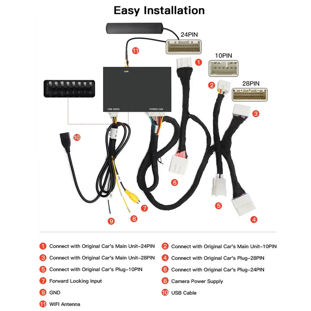 CARABC For TOYOTA CHR RAV4 Highlander Tundra Sienna Prius Yaris Camry Wireless Carplay Android Auto GPS Navigation