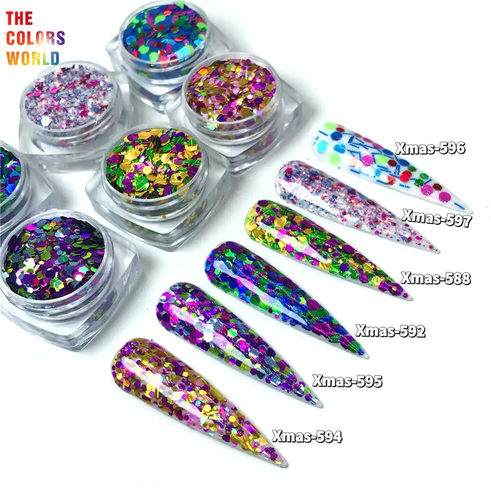 TCT-243 Christmas Mix Nails Glitter Xmas Nail Art Decoration Nail Design Body Art Painting Makeup Henna Handwork DIY Decoration