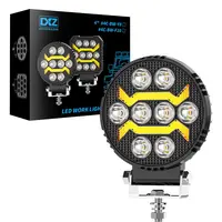 Luces de circulación diurna DRL redondas de caballero negro de 4 pulgadas luces de trabajo LED modificadas focos para vehículos todoterreno ATV SUV 4X4 faros Flas