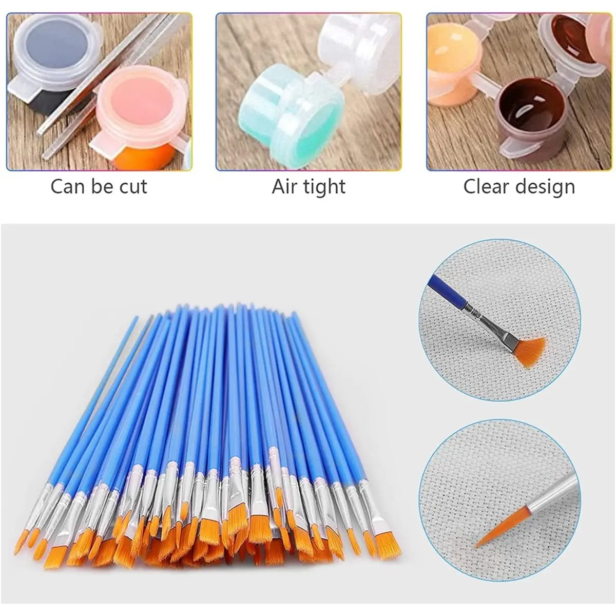 Promotion 20 Strips 120 Pots Empty Paint Pots Strips with Lid for Classrooms Schools Paintings Art Festivals(3 Ml/ 0.1 Oz)