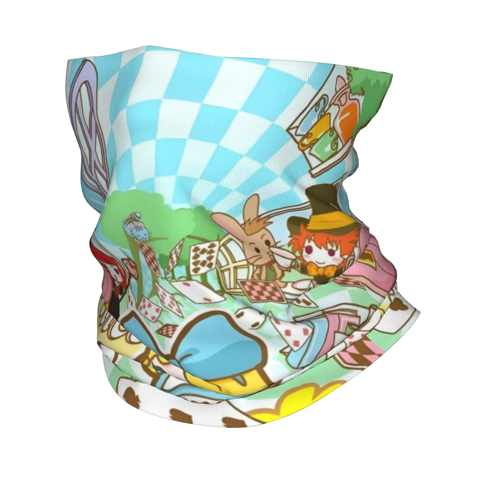 

Индивидуальный дизайн «Алиса в Стране чудес» Классическая зимняя бандана-шарф для мужчин, ветрозащитный нагрудный шарф для походов, аниме-гайтер, повязка на голову