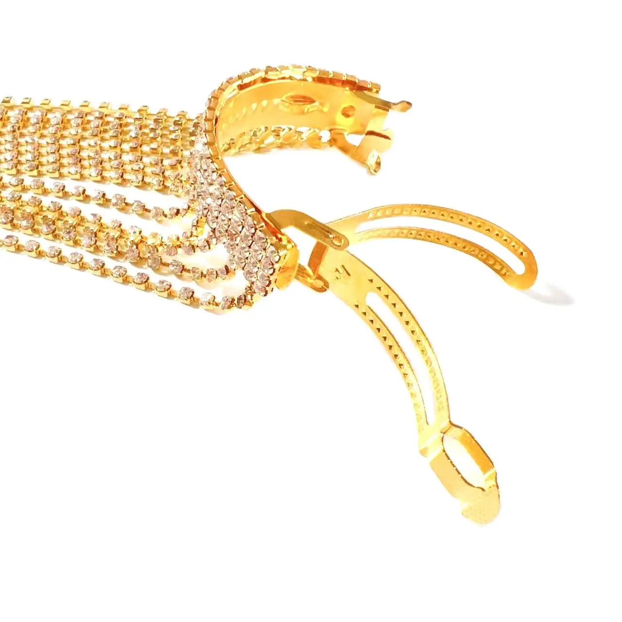 Fashion shining Rhinestone long tassel chain hair jewelry women's luxury shining crystal wedding headdress hair chain jewelry gi