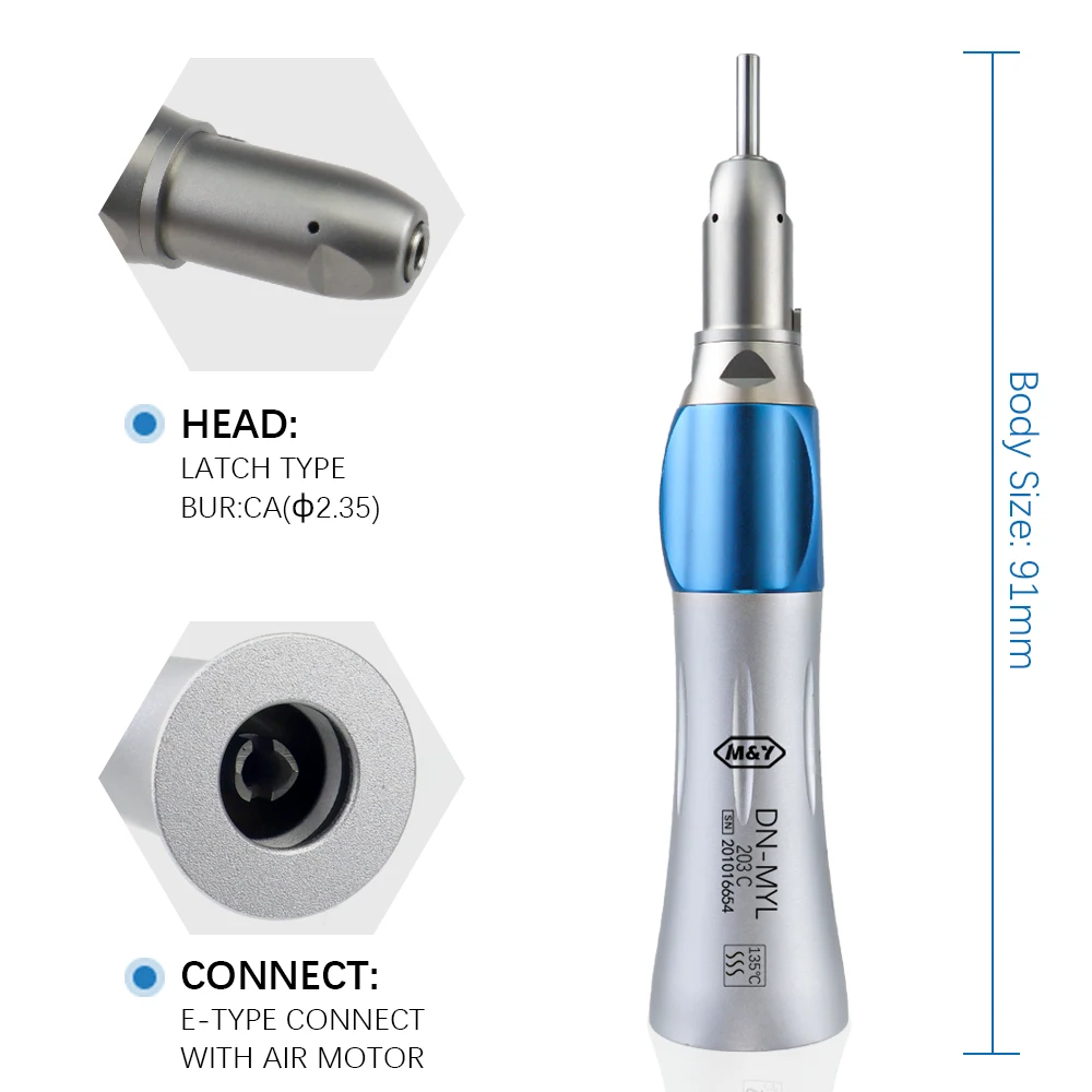 Dental NSK Slow Low Speed Straight 1:1 Handpiece For E-type Air Motor ES203 Dentistry Instrucment