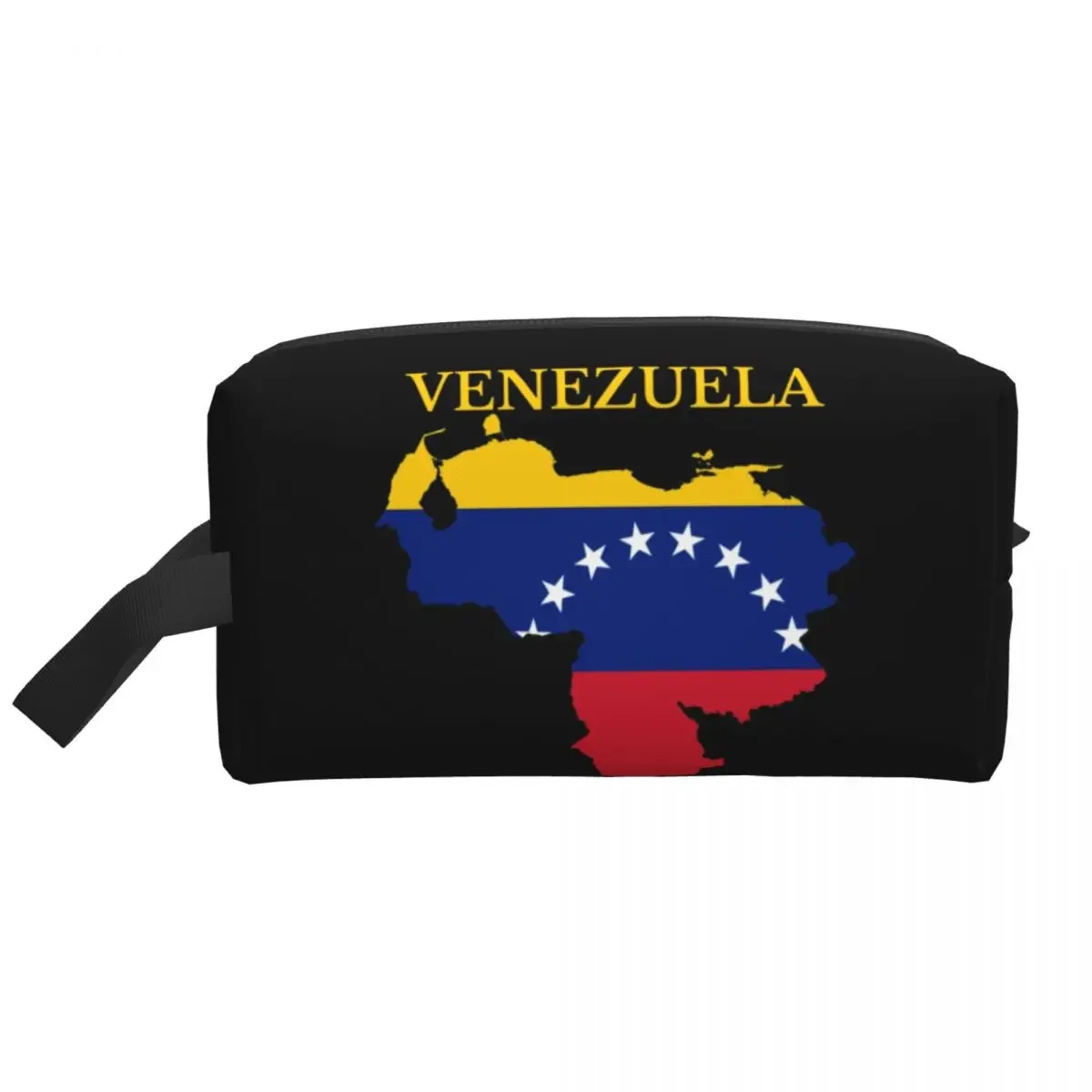 Venezuela Map Flag Country Cosmetic Bag Women Kawaii Big Capacity Republic Of Venezuela Makeup Case Beauty Storage Toiletry Bags