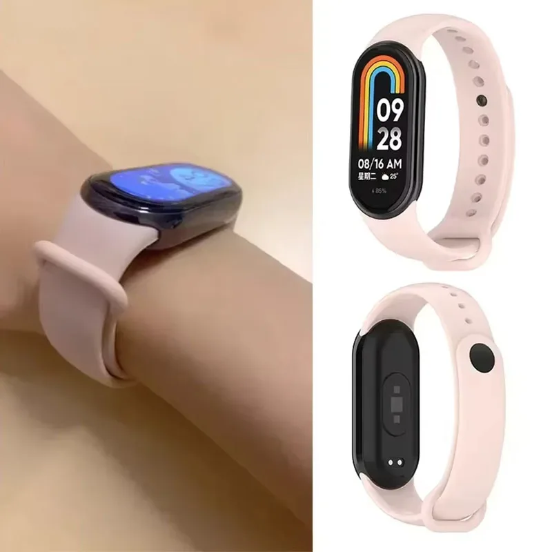 Sport silikon Uhrenarmbänder Für Xiaomi Mi band 8-9 NFC Ersatz miband9/8 Armband wasserdichte Strap smart mi band 9 zubehör