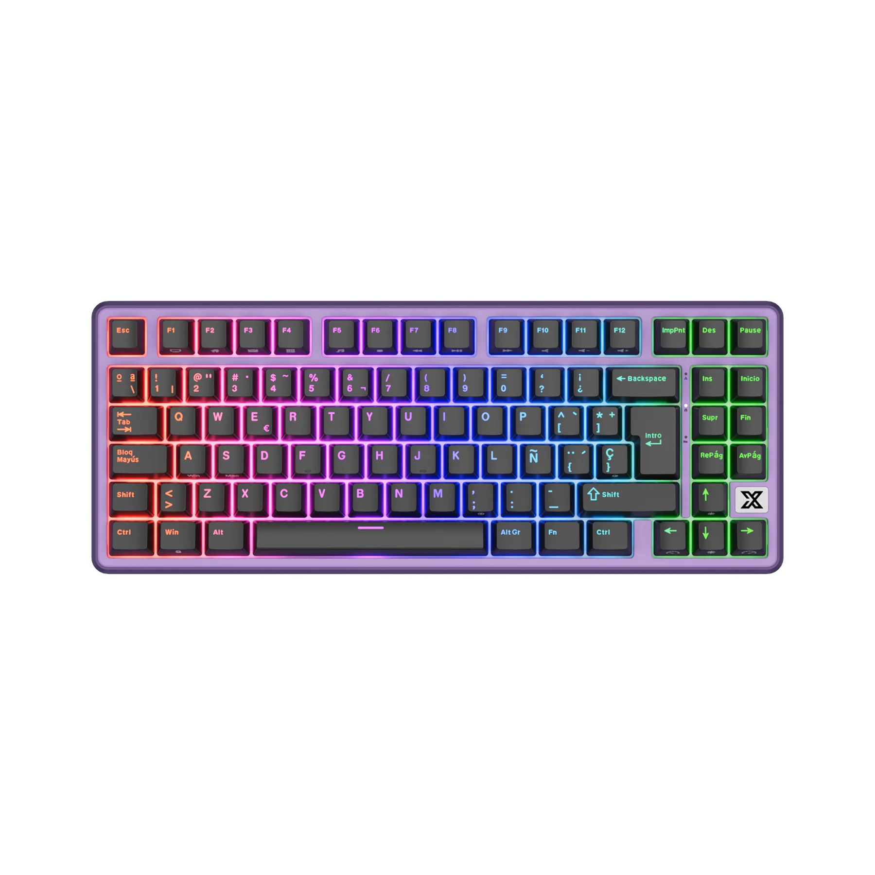 Teclado Mecánico Español RK Royal Kludge X87 Gasket 80% 86 Teclas PBT Retroiluminado RGB Intercambiable en Caliente Teclado Gamer con Cable