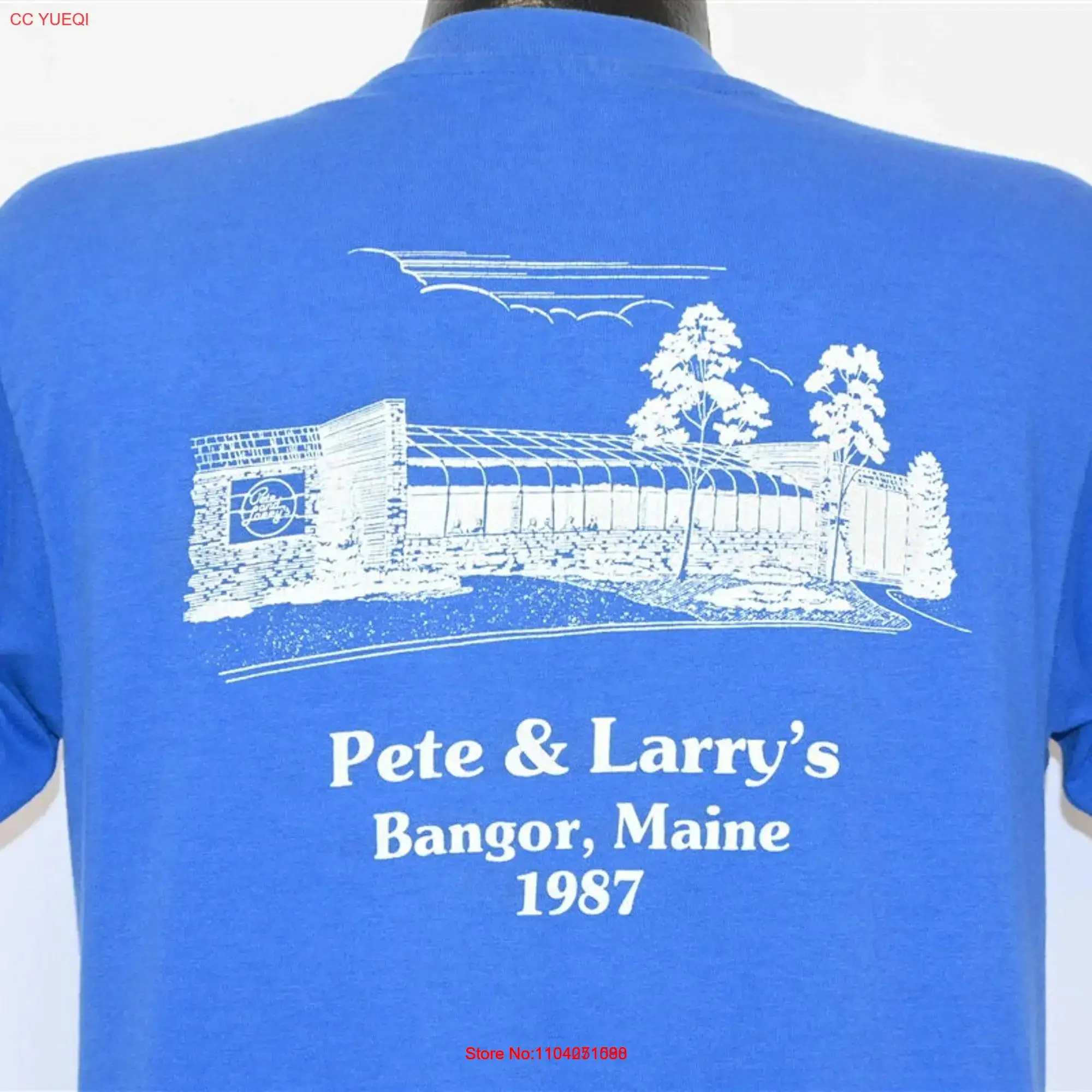 80s Pete Larry's Bar Grill Bangor Maine 1987 Restaurant t shirt Medium long or short sleeves