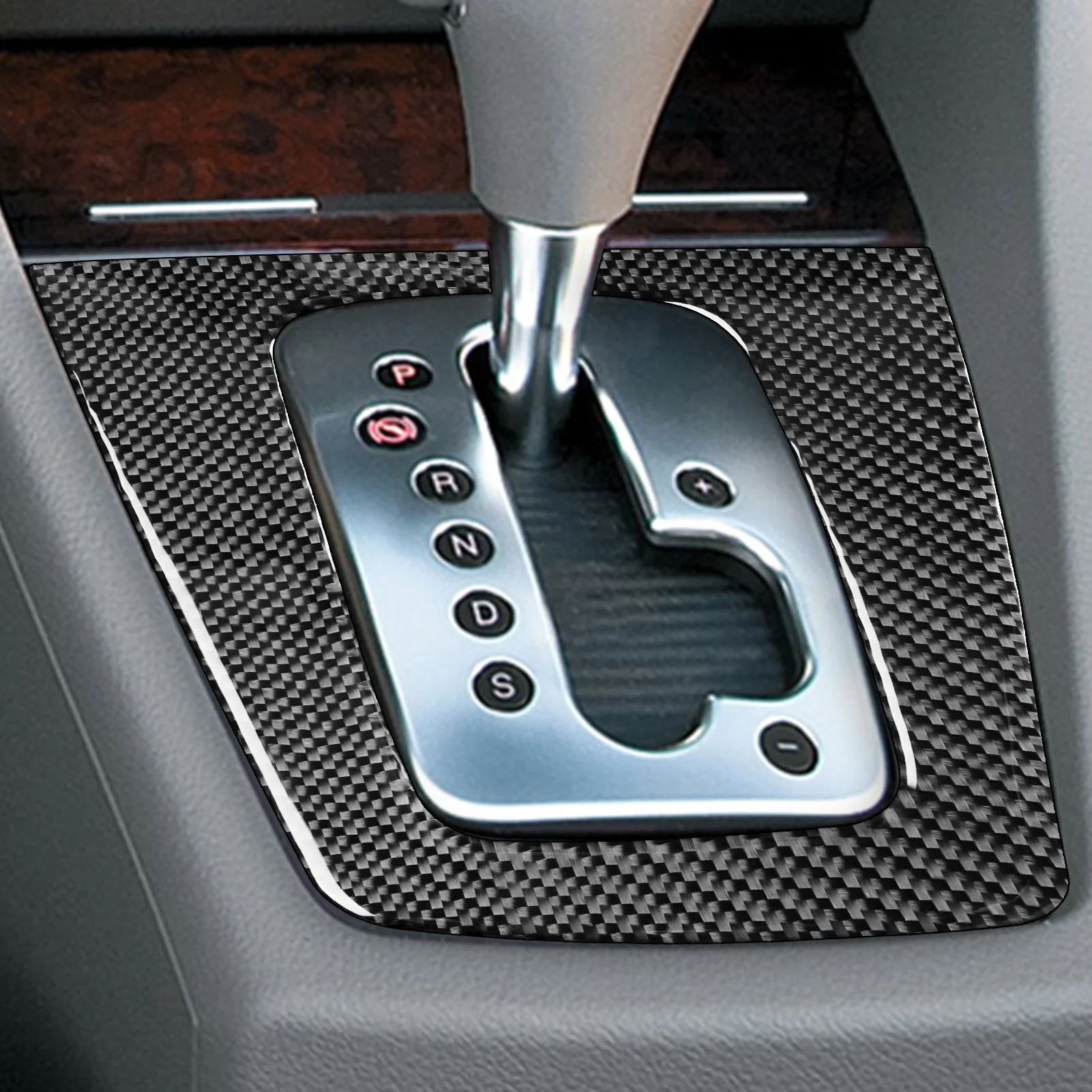 Carbon Fiber Auto Manual Engrenagem Capa, Guarnição Etiqueta Decoração, Acessórios Interior do carro, Audi A4, S4, B7, 2005, 2006, 2007, 2008