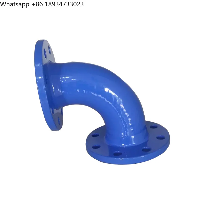 Factory Supply Ductile Iron Pipe Fitting Bend Double Flange 90 Deg Elbow