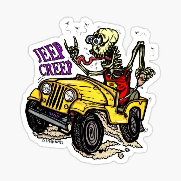 Crazy Rat Fink Sticker Laptop Motorcycle Car Wall Accessories Truck Window Glass Bicycle Glass Helmet Racing Off-road Decal PVC