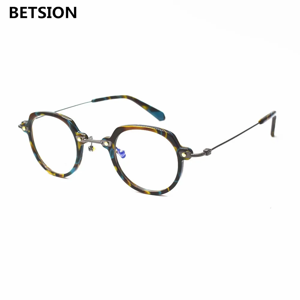

Titanium Retro Fashion Punk Eyeglasses Frames Mens Women Acetate Vintage Glasses Spectacles Eyewear Optical Rx able