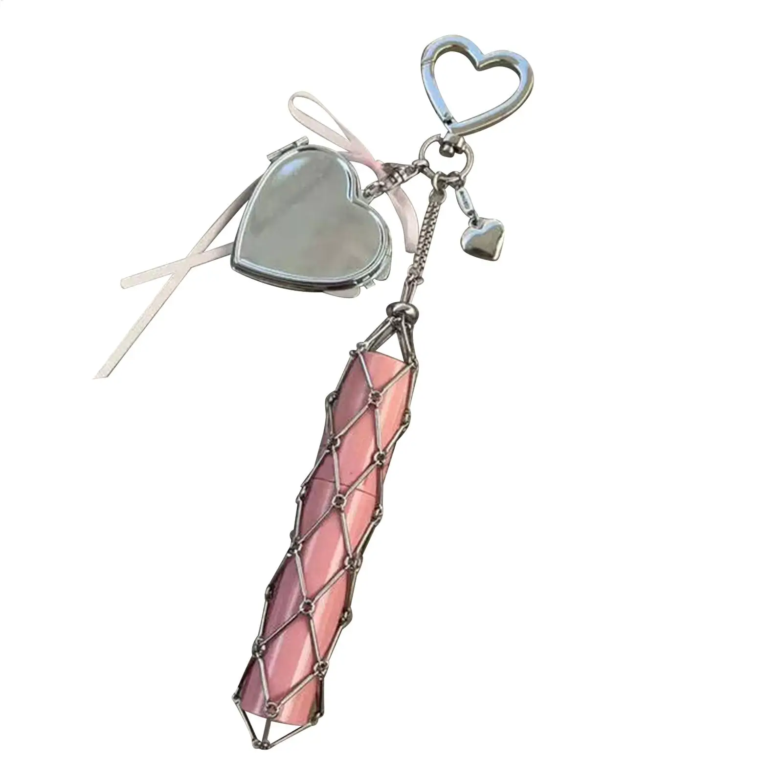 リップグロスオーガナイザー リップクリームキーリング収納 ミラー付き 旅行用 コンパクト口紅収納用品 妻ガールフレンド用