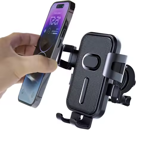 Motorcycle Bicycle Phone Holder Stand Handlebar Rearview Mirror Navigation GPS Cellphone Bracket for iPhone 17~12 Samsung Xiaomi