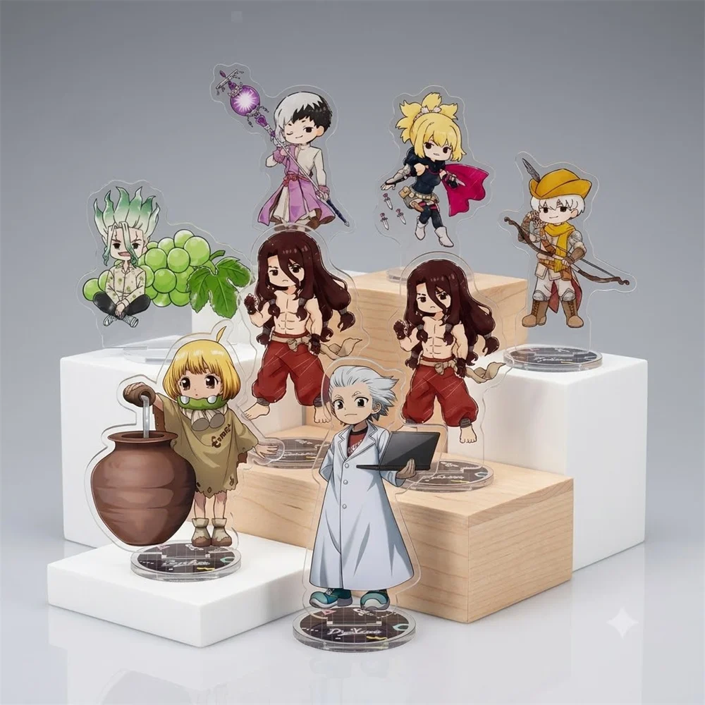10CM Anime Dr.STONE Keychain Stand Model Ornament Accessories Goods Christmas Gifts