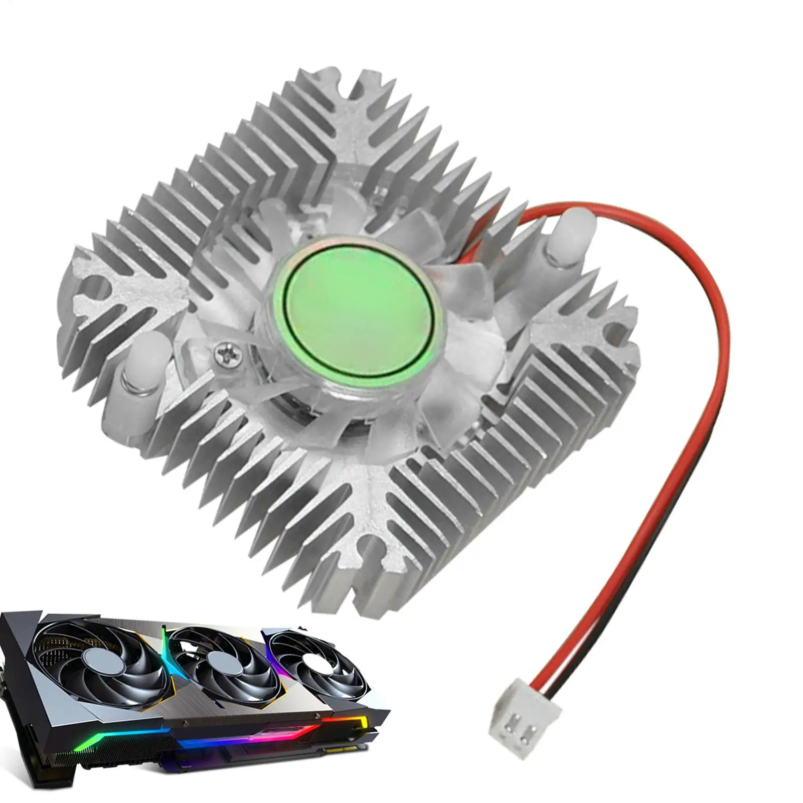 알루미늄 히트싱크 팬 12V GPU 공기 냉각기 55mm 칩 홀 거리 저소음 라디에이터 컴퓨터 CPU 그래픽 히트싱크 쿨러