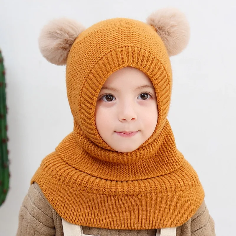 

2-6 Years Old Boy Girl Winter Hat, Kids Earflap BONNET with Scarf, Toddler Fleece Beanie Cap Balaclava