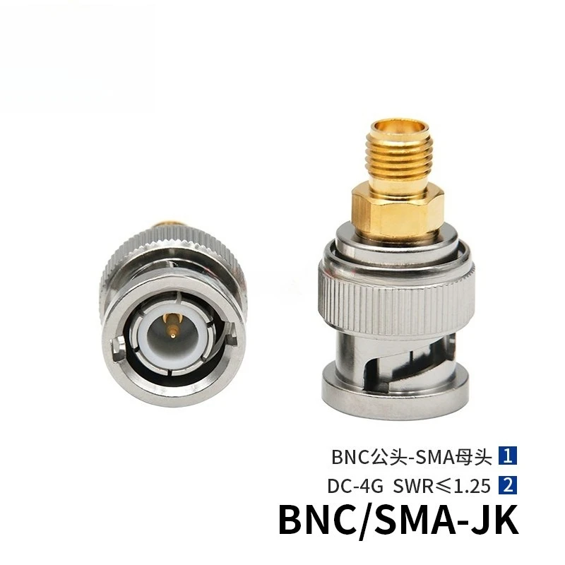 BNC Male to SMA Female RF Coaxial Adapter, BNC/SMA-JK Transition Connector, DC-4GHz High Frequency Signal Test Adapter