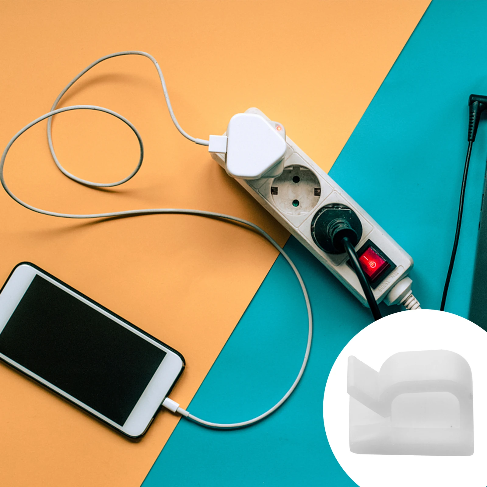 100 pcs Back Adhesive Cable Clips Durable Nylon Cord Organizer For Computer Usb Wires Self-Adhesive Cable Clamp Cord