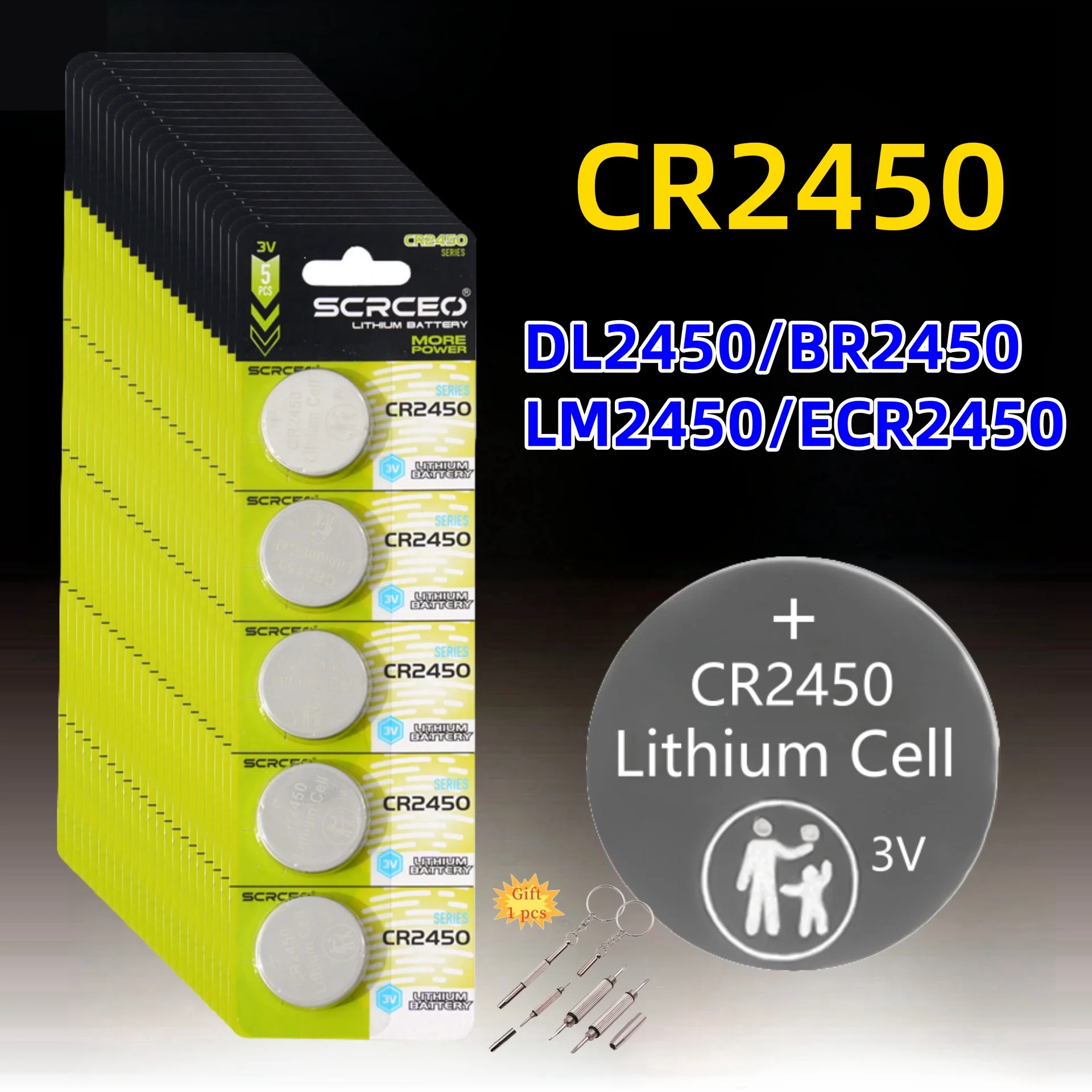 

2-50PCS CR2450 3V Lithium Coin Cell Battery for Remote Controllers Garage Door Openers Calculators Thermometers BMW Car Key Fob