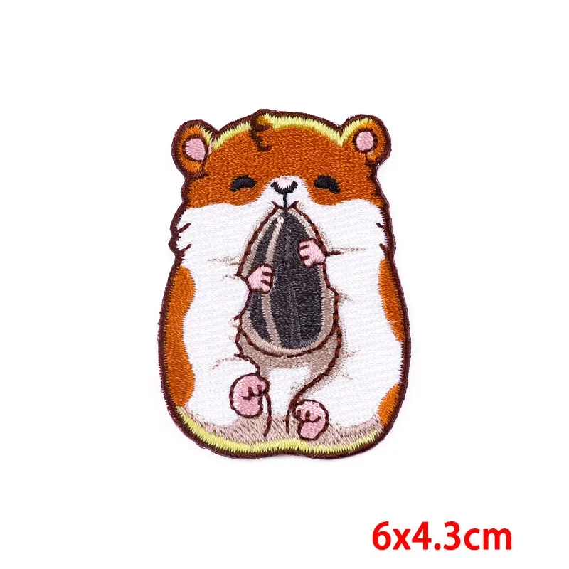 Iron On Patches for Clothes Squirrel Clothing Stickers Fabric Sewing Embroidered Patch Thermal Adhesive Applique Fusible Badges