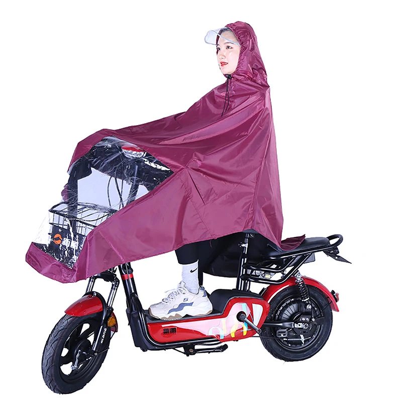 1Pc Raincoat Electric Car Thickened And Lengthened Waterproof Transparent Adult Battery Car Raincoat Single Motorcycle Poncho