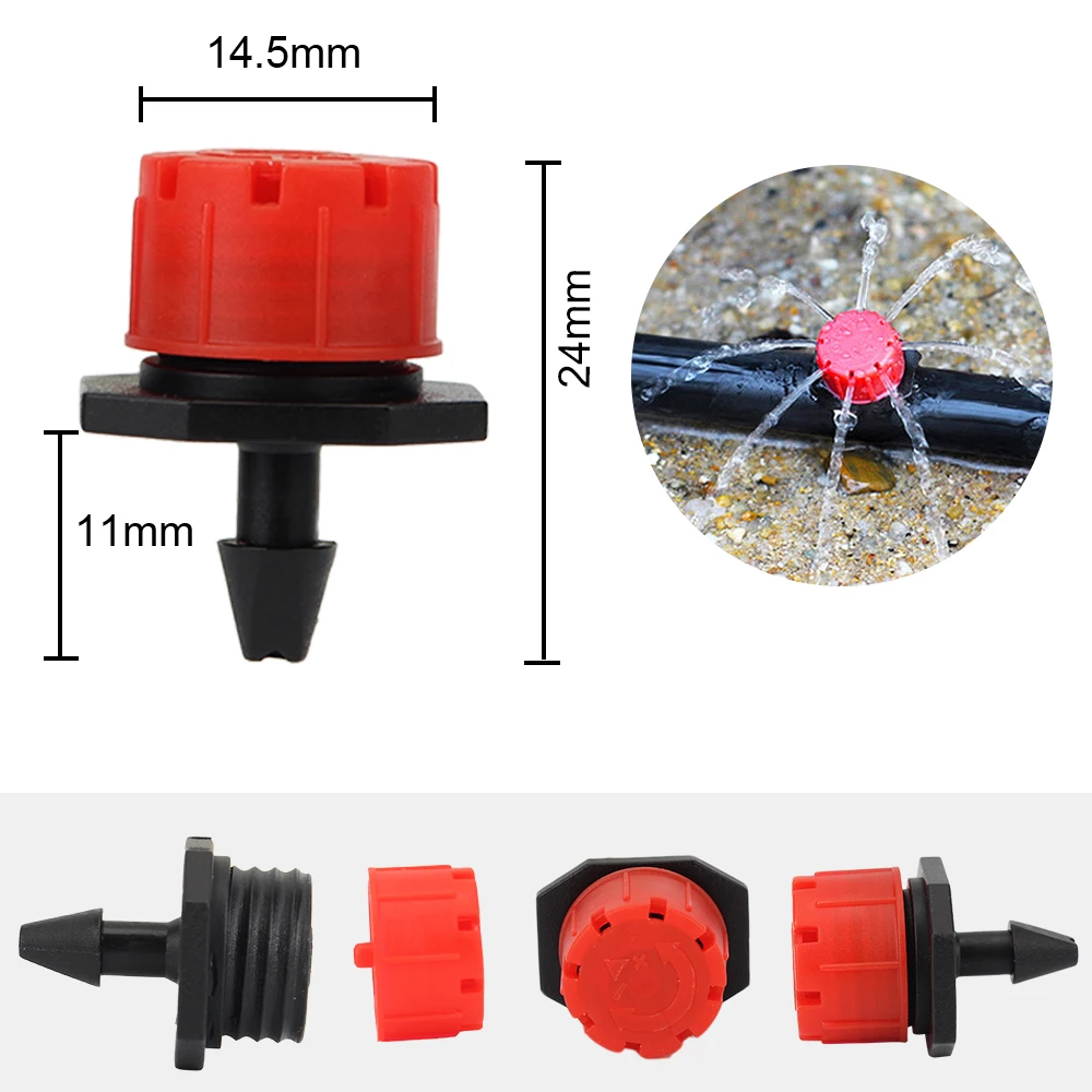 Adjustable 4/7mm Micro Nozzles 50Pcs For Flower Beds Vegetable Irrigation Dripper Emitter Watering Sprinkler Anti-Clogging