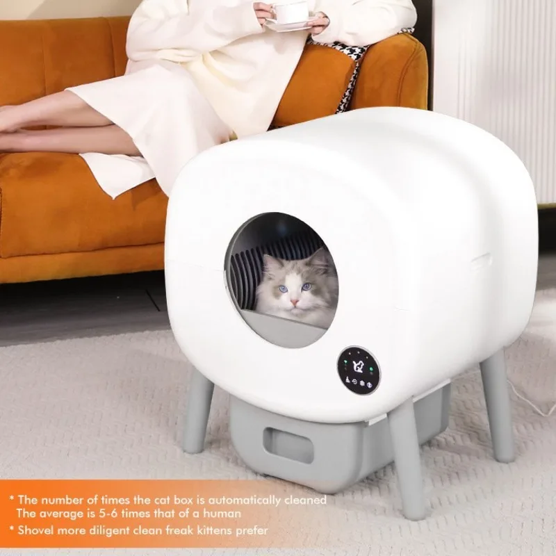 New Smart Cat Litter Box Closed Cat Toilet Large Capacity Mobile Phone Remote One-click Shit Shoveling Automatic Cat Litter Box