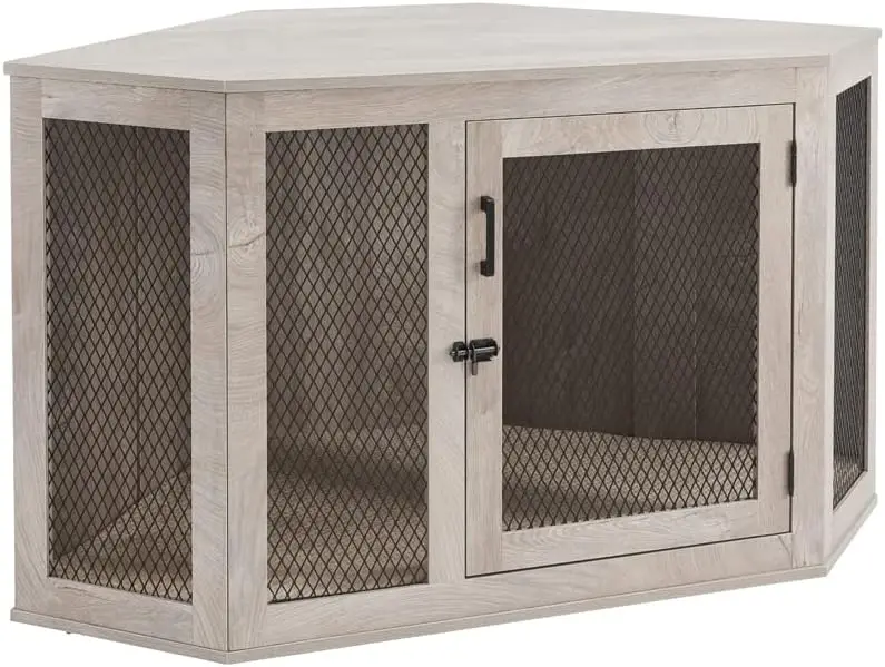 

unipaws Furniture Style Corner Dog Crate for Small Medium Dogs, Indoor Aesthetic Puppy Kennel TV Stand, dog kennel