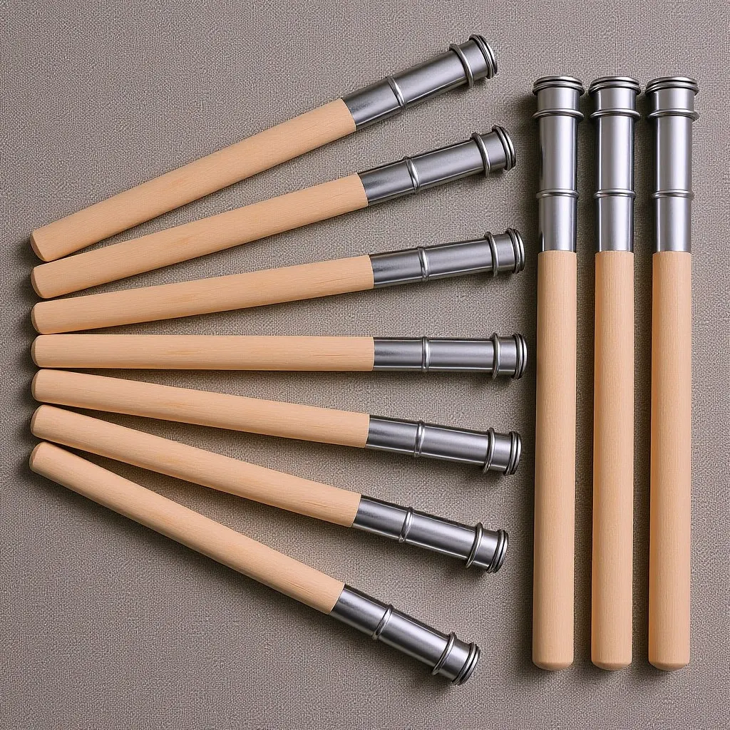 

10Pcs Short Pencil Holder Extender Wood Metal Pencil Extension Tool for Artists Drawing Writing Office School Supplies