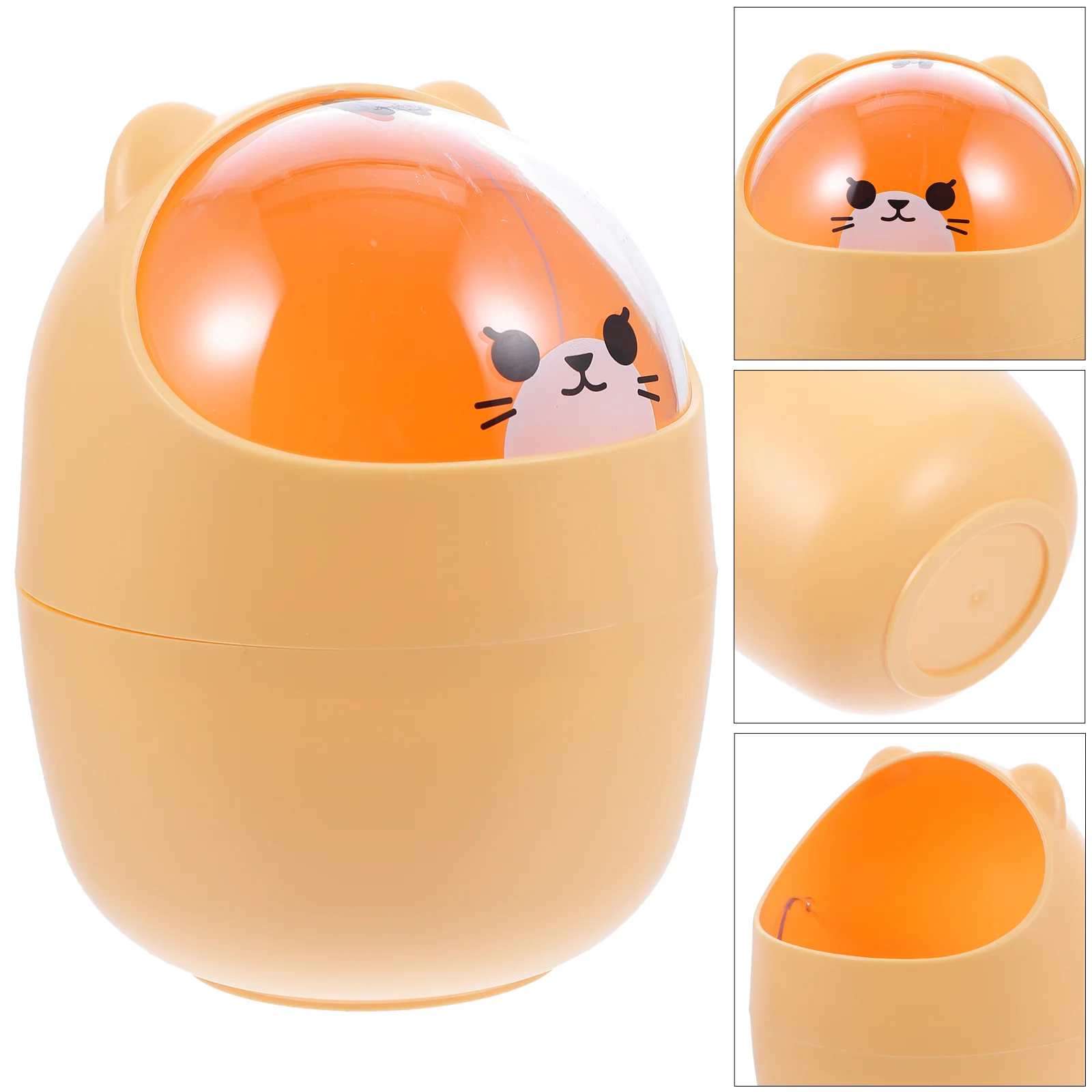 

Mini Trash Can Small Cartoon Garbage Container Multi-functional Storage Bin Carton Office Waste for Table Desktop