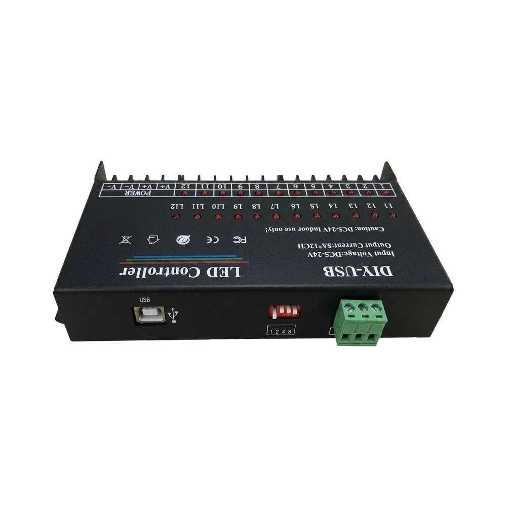 For Custom Lighting Scenes 12 Channel LED Controller Easy Programming Led Controller DC5-24V Wide Voltage Range