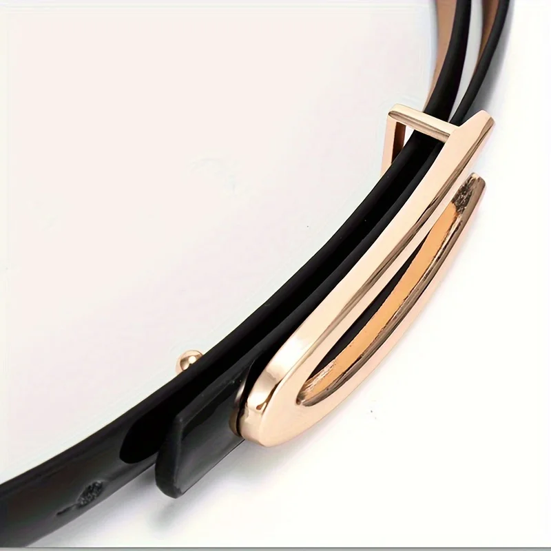 Simple Casual Genuine Leather Belt Trendy Solid Color Skinny Thin Belts For Women Classic Coat Dress Belt