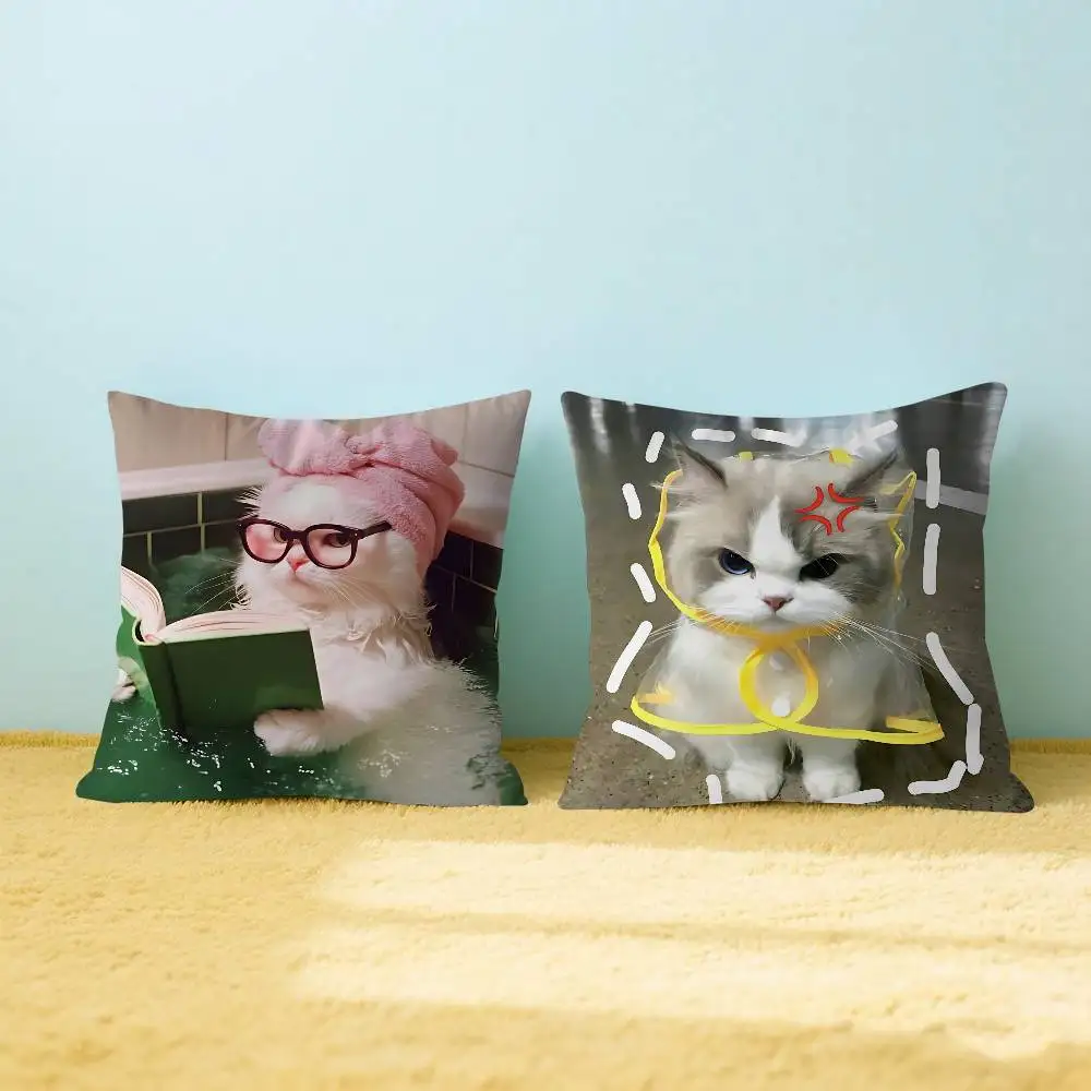 

Funny Cat Stitch Lucky Dragon Pillow Cover Sofa Cushion Cover Home Room Decoration Children Gift