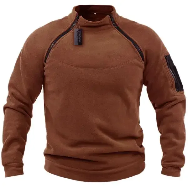 Men\'s Tactical Outdoor Sport Stand Collar Sweater Pullover Outdoor Warm Tactical Bottoming Shirt