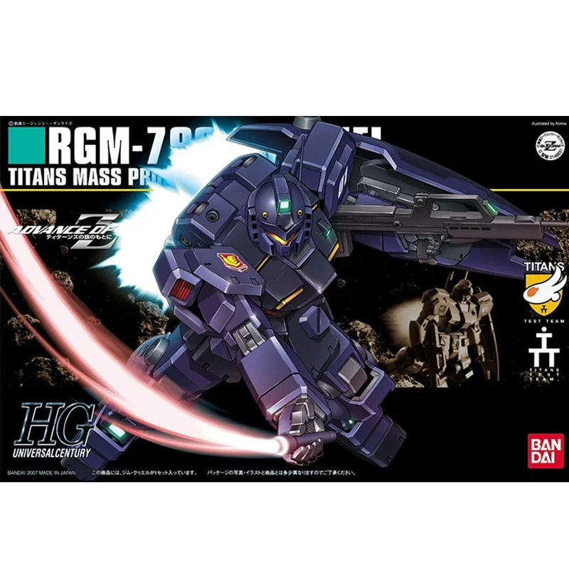 Bandai – Kit de figurines Gundam HGUC 1/144 RGM-79Q GM, Collection de figurines authentiques, jouets d'action, pour enfants