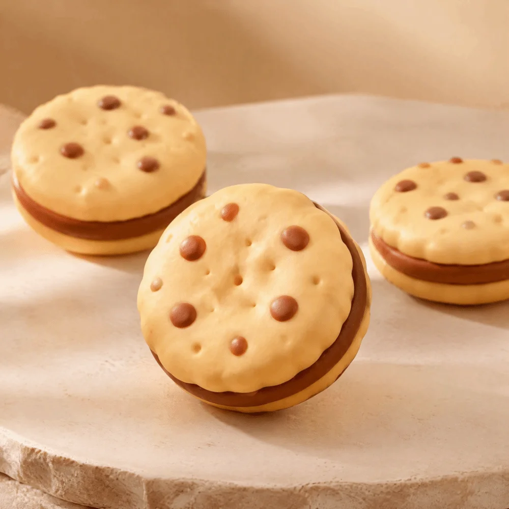 Crunchy Chocolate Cookie Squeeze Moldable Sound Effects Crackling Cookie Squishy Hand Relax Soft DIY Empty Ball Skin