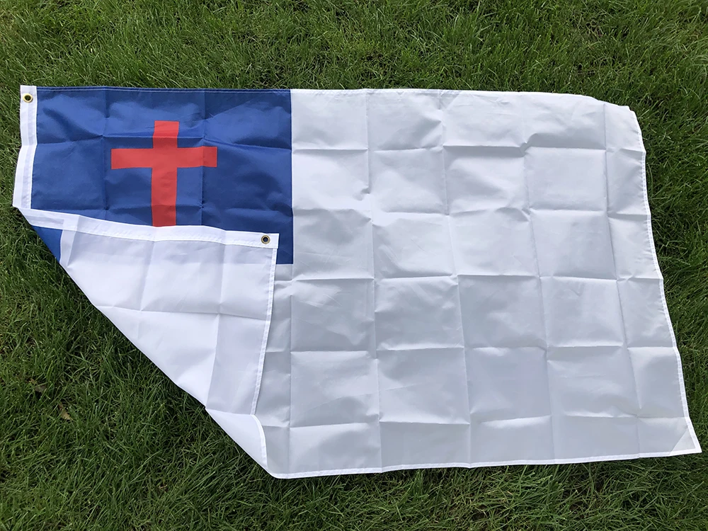 Bandera cristiana con diseño de cielo, banderín de Iglesia, 90x150cm