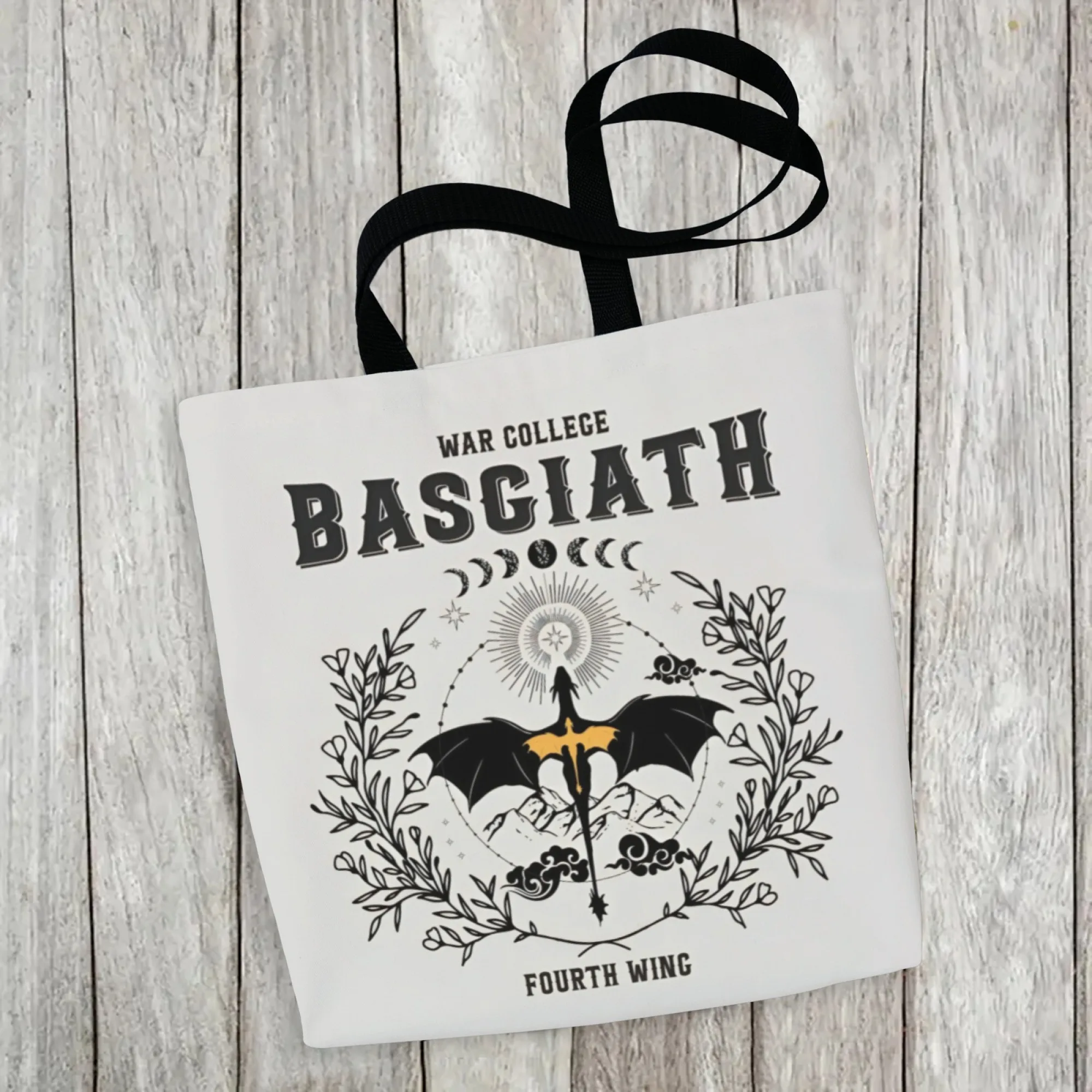 غريب الأطوار باسياث الحرب كلية التنين حمل حقيبة قماش قابلة لإعادة الاستخدام حقيبة كتف هدية للأصدقاء الذين عشقون تصاميم الجناح الرابع #4