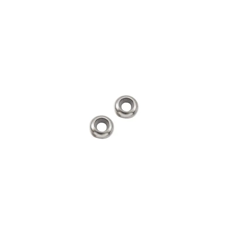 50pcs Stainless steel positioning bead bracelet necklace spacer bead DIY round bead perforated bead small hole bead jewelry