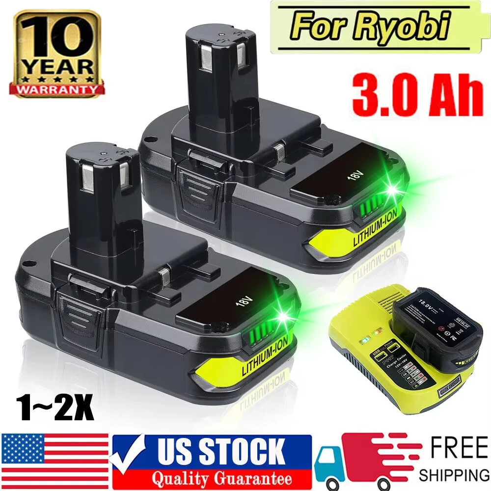 Bateria de lítio p108 rb18l20 18v 3.0ah para ryobi p107 one plus rb18l50 p108 p109 bateria de íon-lítio sem fio